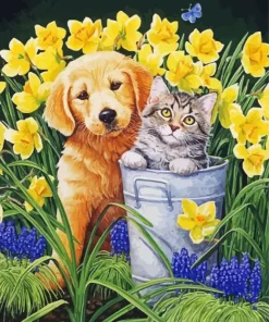 Cat And Dog Diamond Painting