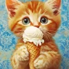 Cat and Ice Cream Diamond Painting