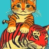 Cat And Tiger Diamond Painting