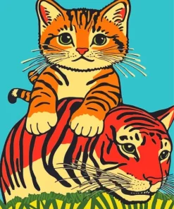 Cat And Tiger Diamond Painting