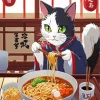 Cat Eating Ramen Diamond Painting