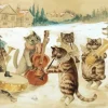 Cat Playing Instruments Diamond Painting
