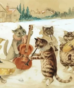 Cat Playing Instruments Diamond Painting