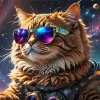 Cat With Galaxy Glasses Diamond Painting