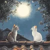 Cats At Night Diamond Painting