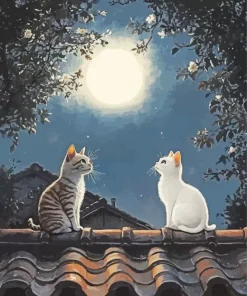 Cats At Night Diamond Painting