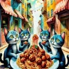 Cats Eating Spaghetti Diamond Painting