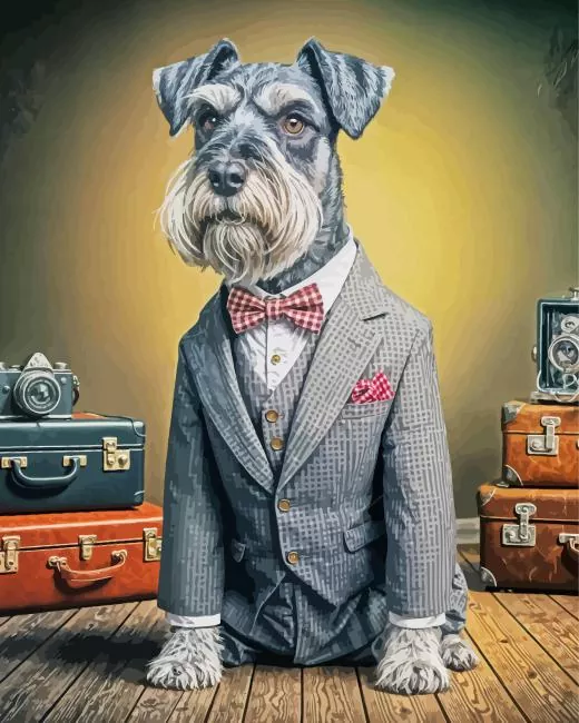 classy schnauzer dog Diamond Paintings Classy Schnauzer Dog Diamond Painting