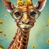 Cool Giraffe Glasses Art Diamond Painting