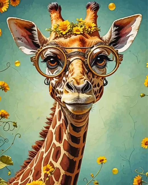 cool giraffe glasses art Diamond Paintings Cool Giraffe Glasses Art Diamond Painting