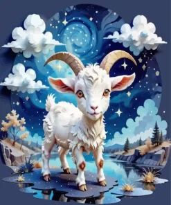 Cool Goat Art Diamond Painting