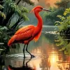 Cool Scarlet Ibis Bird Diamond Painting