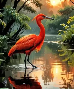 Cool Scarlet Ibis Bird Diamond Painting