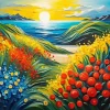 Cool Seascape Flowers Art Diamond Painting