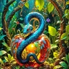 Cool Serpent Flower Diamond Painting