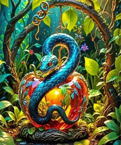 Cool Serpent Flower Diamond Painting