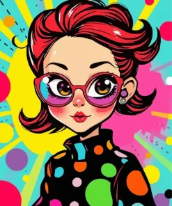 Cute Girl Pop Art Diamond Painting
