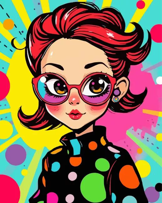 cute girl pop art Diamond Paintings Cute Girl Pop Art Diamond Painting
