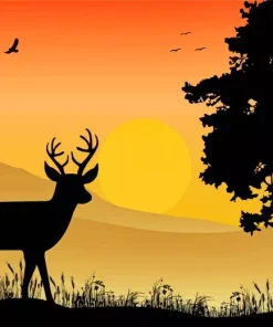 Deer Silhouette Diamond Painting