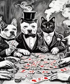 Dogs Playing Cards Diamond Painting