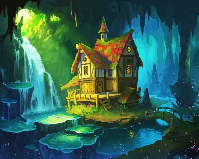 fantasy Cabin Diamond Paintings Fantasy Cabin Diamond Painting