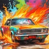 Fire Car Diamond Painting