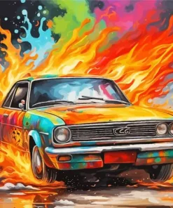 Fire Car Diamond Painting