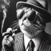 Gangster Cat Smoking Diamond Painting