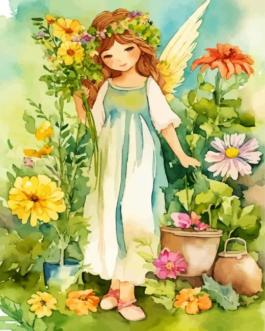 garden girl flowers art Diamond Paintings Garden Girl Flowers Art Diamond Painting