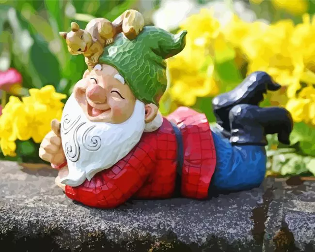 garden gnome Diamond By Numbers Garden Gnome Diamond Painting