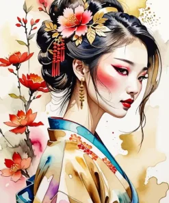 Geisha Girl Art Diamond Painting