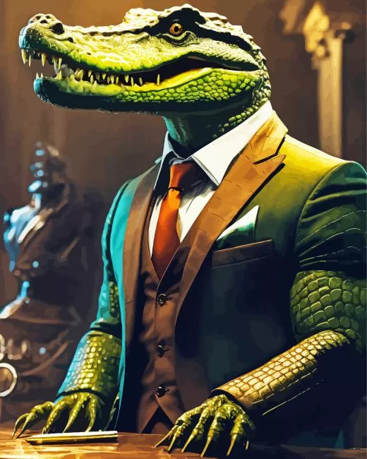 gentleman crocodile Diamond Paintings Gentleman Crocodile Diamond Painting