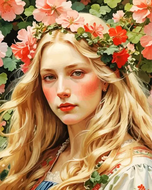 geranium lady Diamond By Numbers Geranium Lady Diamond Painting