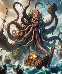 Giant Kraken Art Diamond Painting