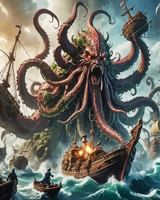 giant kraken art Diamond Paintings Giant Kraken Art Diamond Painting