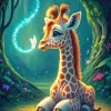 Giraffe And Butterfly Art Diamond Painting