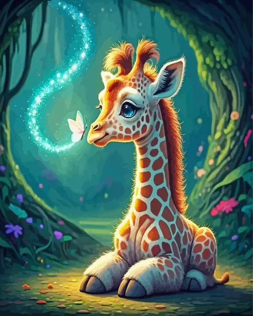 giraffe and butterfly art Diamond Paintings Giraffe And Butterfly Art Diamond Painting