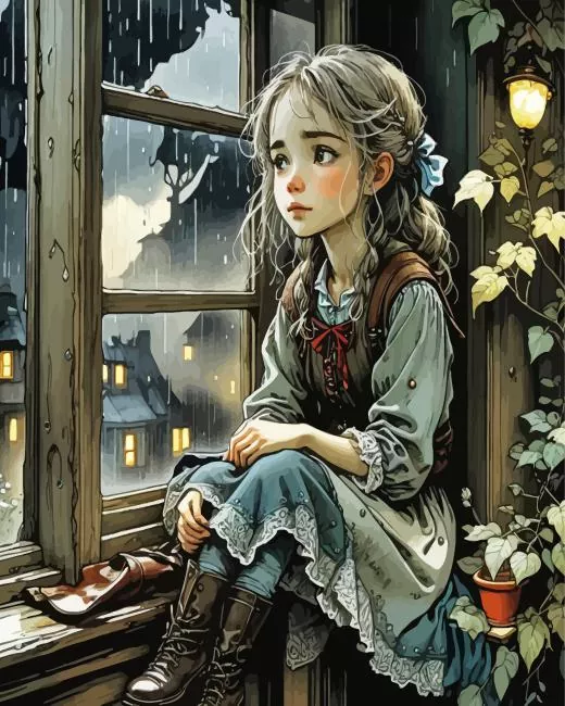 girl at the window art Diamond Paintings Girl At The Window Art Diamond Painting