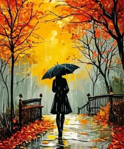 Girl Holding A Umbrella Art Diamond Painting