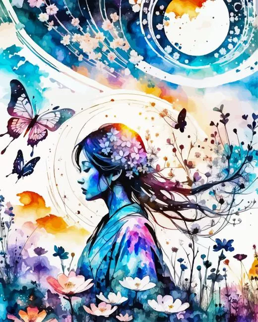 girl in garden Diamond Paints Girl In Garden Diamond Painting