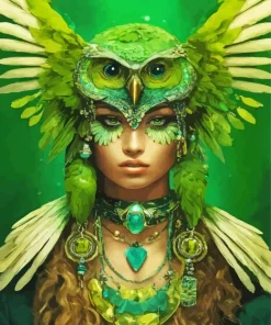 Girl Owl Art Diamond Painting