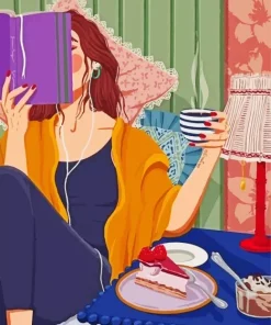 Girl Reading A Book Diamond Painting