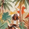 Girl Reading A Book Under A Tree Diamond Painting
