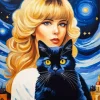 Girl With A Cat Art Diamond Painting