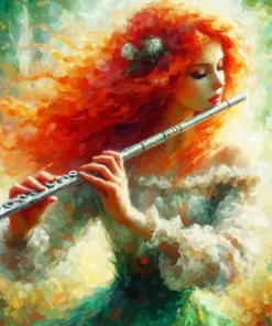Girl With A Flute Art Diamond Painting