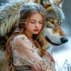 Girl With A Wolf Art Diamond Painting