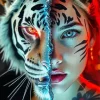 Girl With Tiger Art Diamond Painting