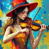 Girl With Violin Diamond Painting