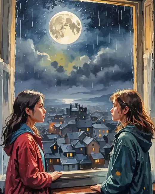 girls looking out window Diamond Paintings Girls Looking Out Window Diamond Painting