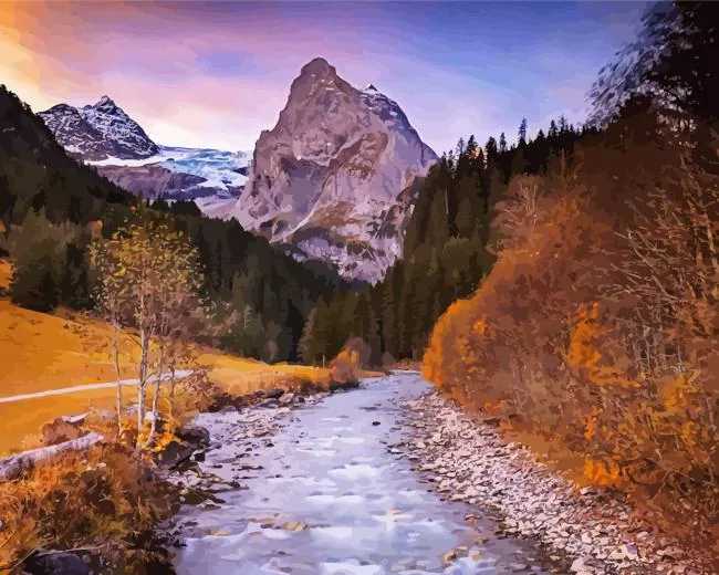 glacier rosenlaui Diamond By Numbers Glacier Rosenlaui Diamond Painting